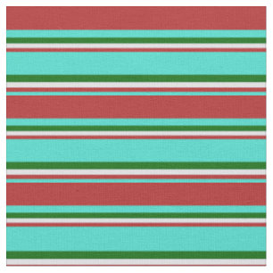 Turquoise, Red, Lavender, and Dark Green Coloured Fabric