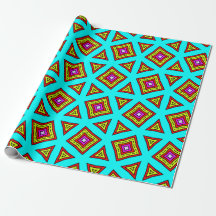 Turquoise, Red, Yellow & Purple Geometric Pattern