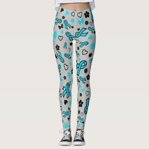 Turquoise Ribbon Multi Print...POTS Leggings