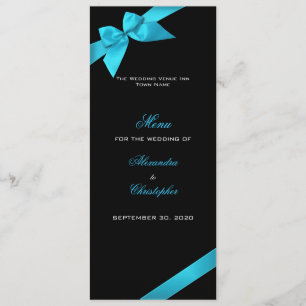 Turquoise Ribbon Wedding Menu
