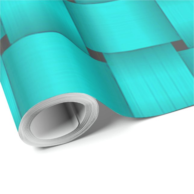 Turquoise Ribbon Wrapping Paper (Roll Corner)