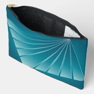 Turquoise ribbons accessory pouch