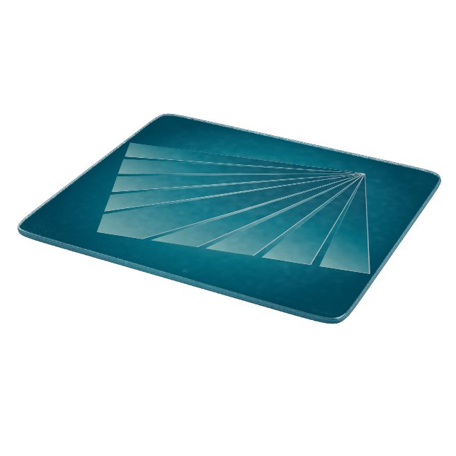 Turquoise ribbons cutting board (Corner)