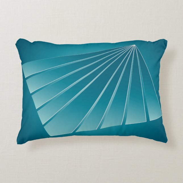 Turquoise ribbons decorative cushion (Front)