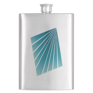 Turquoise ribbons hip flask