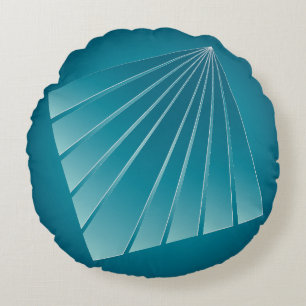 Turquoise ribbons round cushion