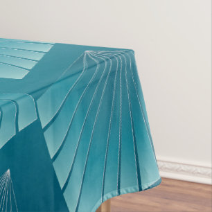 Turquoise ribbons tablecloth