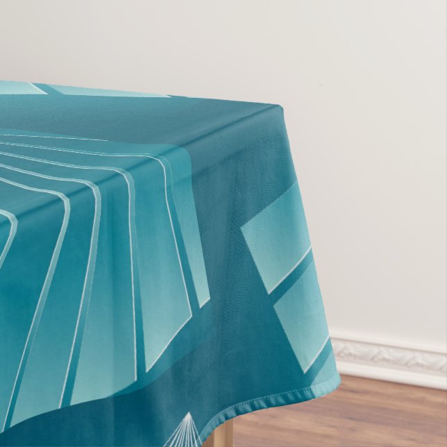 Turquoise ribbons tablecloth (In Situ)