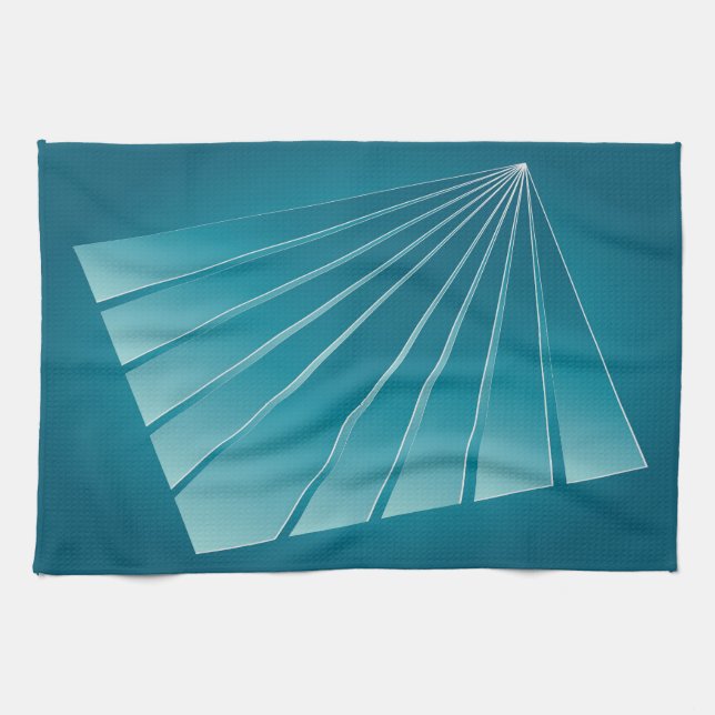 Turquoise ribbons tea towel (Horizontal)
