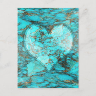Turquoise Rock Heart Postcard