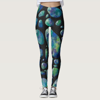 Turquoise Rocks in Space Original Artwork Leggings