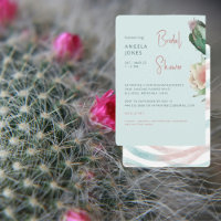 Turquoise & Rose Cacti Tropical Bridal Shower