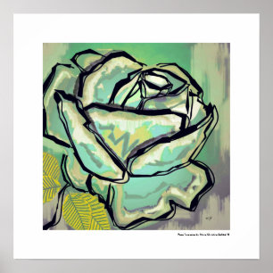 Turquoise Rose Elegant Spring Poster Art Print