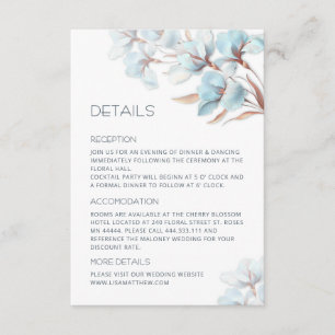 Turquoise Rose Gold Artistic Flowers Enclosure Card