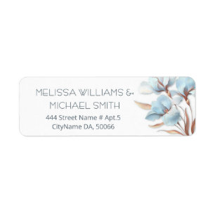 Turquoise Rose Gold Flower    Wedding Label