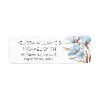 Turquoise Rose Gold Flower |  Wedding Label
