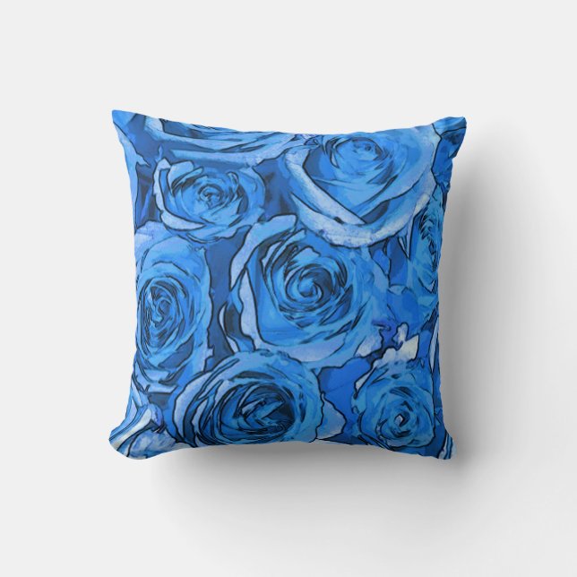 Turquoise Roses Cushion (Front)