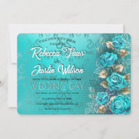 Turquoise Roses Tiffany Floral Modern Boho