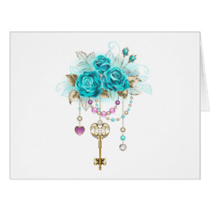 Turquoise Roses with Keys