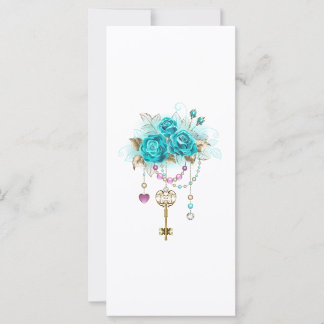 Turquoise Roses with Keys (Front)