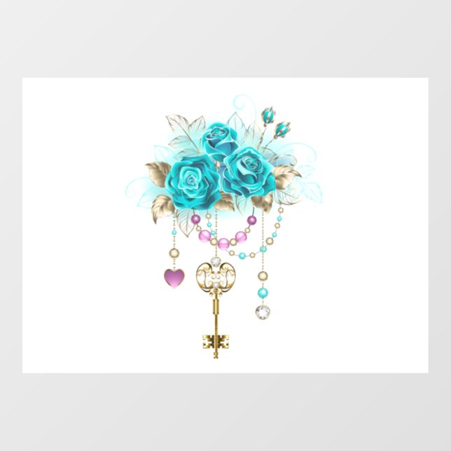 Turquoise Roses with Keys (Sheet)