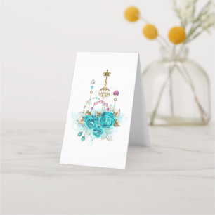 Turquoise Roses with Keys Appointment Card