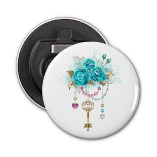 Turquoise Roses with Keys Bottle Opener