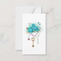 Turquoise Roses with Keys