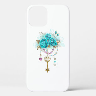 Turquoise Roses with Keys iPhone 12 Pro Case