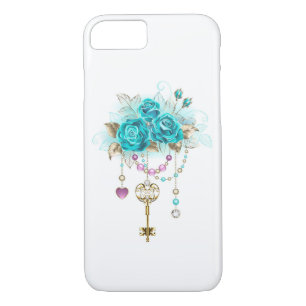 Turquoise Roses with Keys Case-Mate iPhone Case