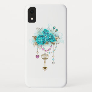 Turquoise Roses with Keys Case-Mate iPhone Case