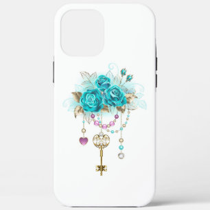 Turquoise Roses with Keys iPhone 12 Pro Max Case