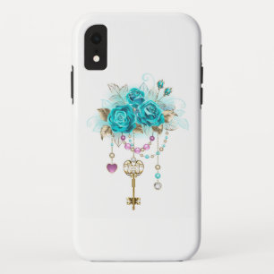 Turquoise Roses with Keys Case-Mate iPhone Case