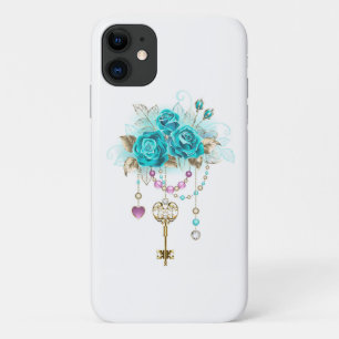 Turquoise Roses with Keys Case-Mate iPhone Case