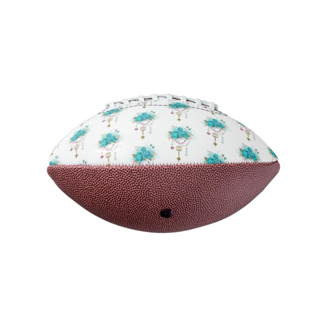 Turquoise Roses with Keys Football (Rotated 270)
