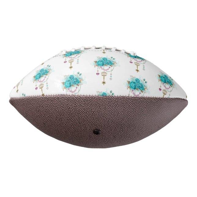 Turquoise Roses with Keys Football (Rotated 270)