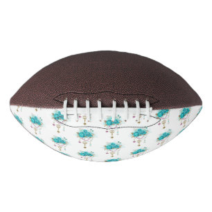 Turquoise Roses with Keys Football