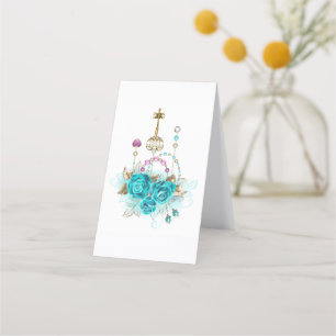 Turquoise Roses with Keys Loyalty Card