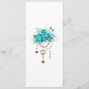 Turquoise Roses with Keys Programme