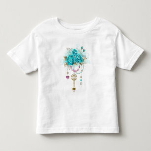 Turquoise Roses with Keys Toddler T-Shirt