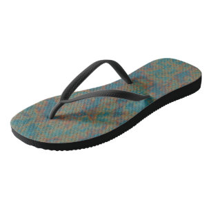 Turquoise Rust Abstract Jandals