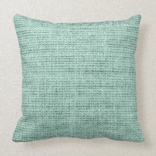 Turquoise Rustic Burlap Linen Cushion
