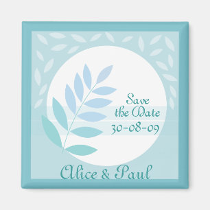Turquoise Save the Date Magnet