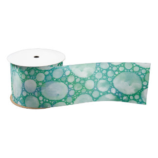 Turquoise Sea Foam Ribbon | Ocean Bubbles Satin Ribbon