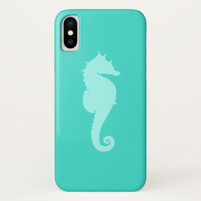 Turquoise Sea Horse 2 Case-Mate iPhone Case (Back)