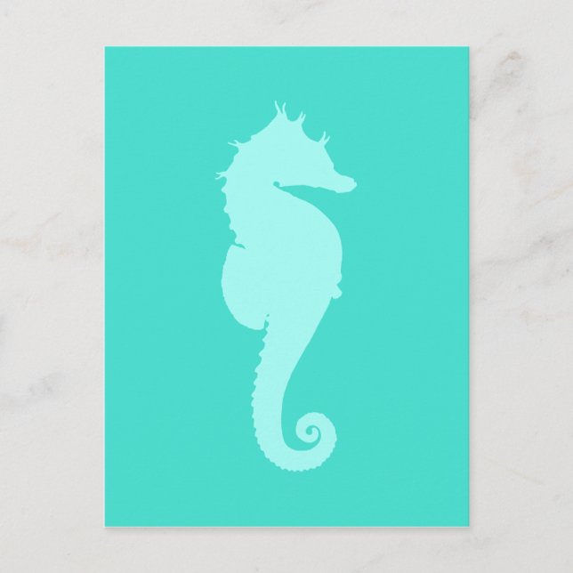 Turquoise Sea Horse 2 Postcard (Front)