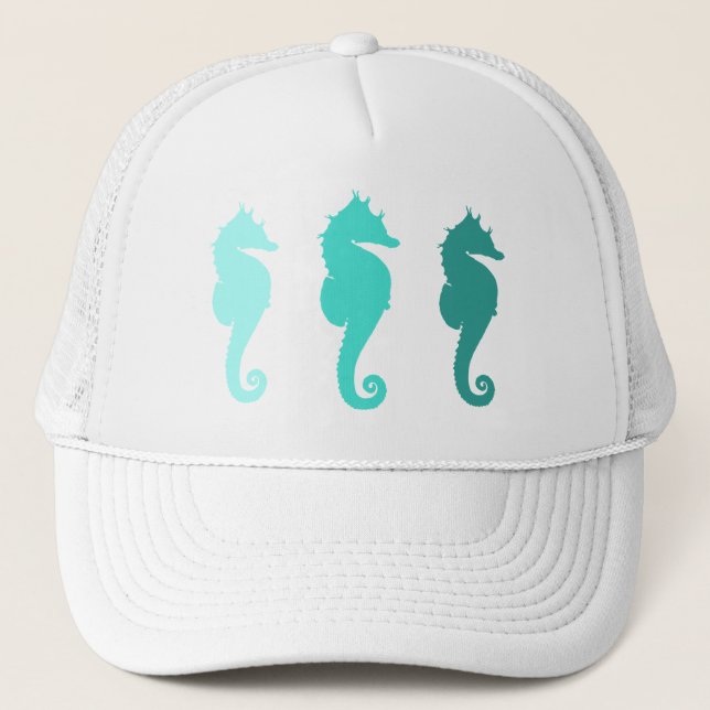 Turquoise Sea Horse Herd Hat (Front)