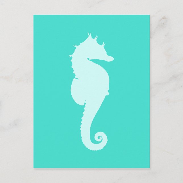 Turquoise Sea Horse Postcard (Front)