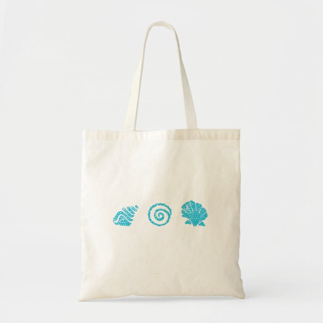 Turquoise Sea Shells Tote Bag (Front)