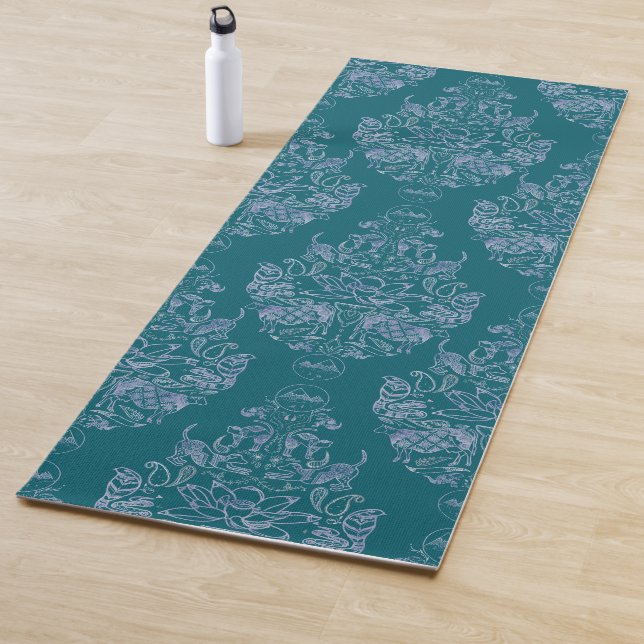 Turquoise Sea Yoga Animals Toile Mat (In Situ)